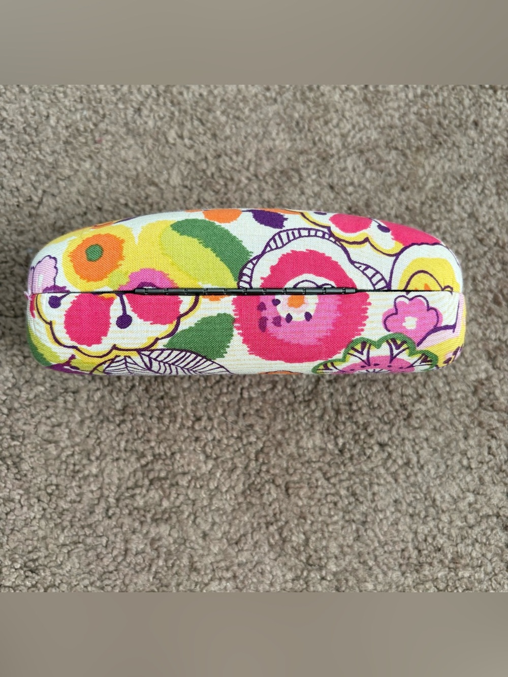 Vera Bradley Clementine Floral Multicolor Fabric Clamshell Hard Glasses Case - Picture 3 of 4